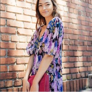 GANNI Pleated Georgette Midi Dress Sz 38 / US 6